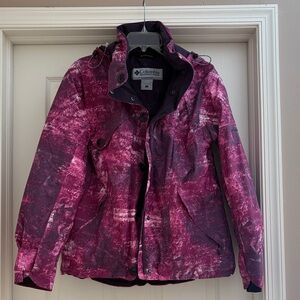 Vintage Columbia Women's Purple Ski Jacket with detachable Hood